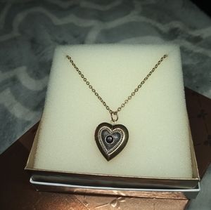 Ruby red Gold Locket Necklace